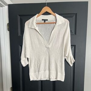 Banana republic, collared, thin knit, three-quarter link sleeve shirt